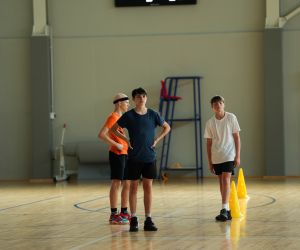Treniņš Bauskas novada bērnu un jaunatnes sporta skolas basketbolistiem  ar Kristapu Valteru