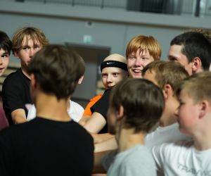 Treniņš Bauskas novada bērnu un jaunatnes sporta skolas basketbolistiem  ar Kristapu Valteru