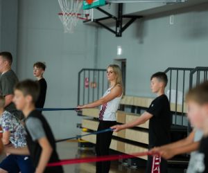 Treniņš Bauskas novada bērnu un jaunatnes sporta skolas basketbolistiem  ar Kristapu Valteru