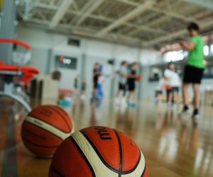Treniņš Bauskas novada bērnu un jaunatnes sporta skolas basketbolistiem  ar Kristapu Valteru